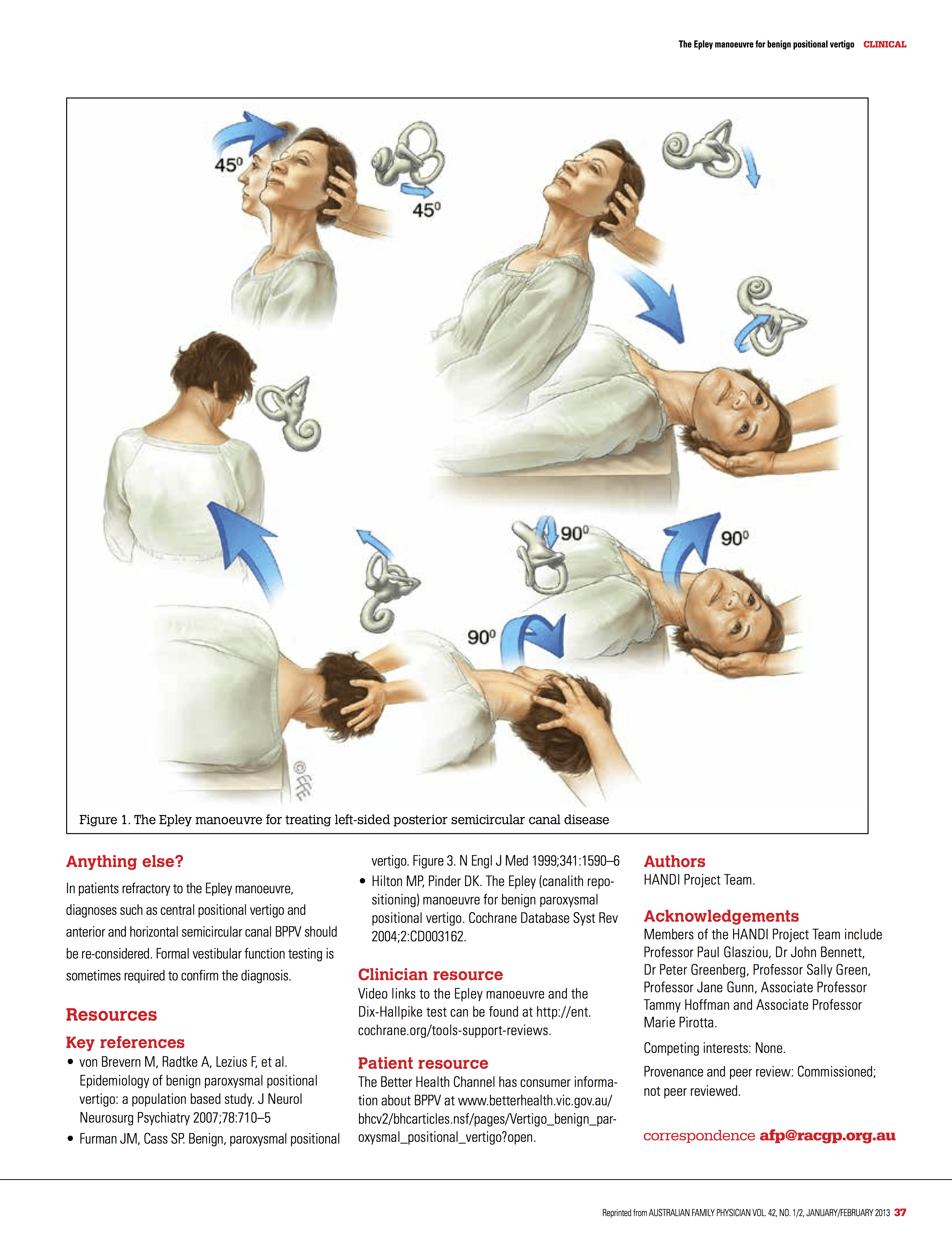 epley maneuver for benign positional vertigo