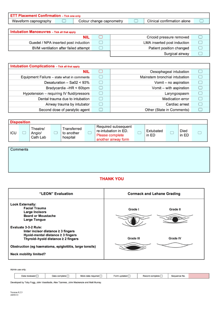 ED Airway Registry Form pg2