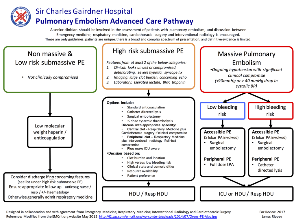 Pulmonary Embolism Treatment Algorithm NOV2015 page 2 Charlie's ED